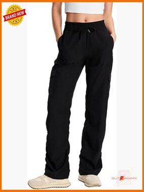 High Rise Lightweight Cargo Pants with 6 Pockets, Studio Dance Travel Joggers